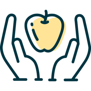 icon of hands holding an apple