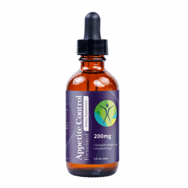 Appetite Drop bottle on white background