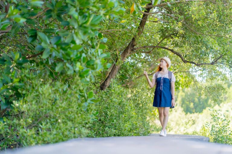 woman walking in nature