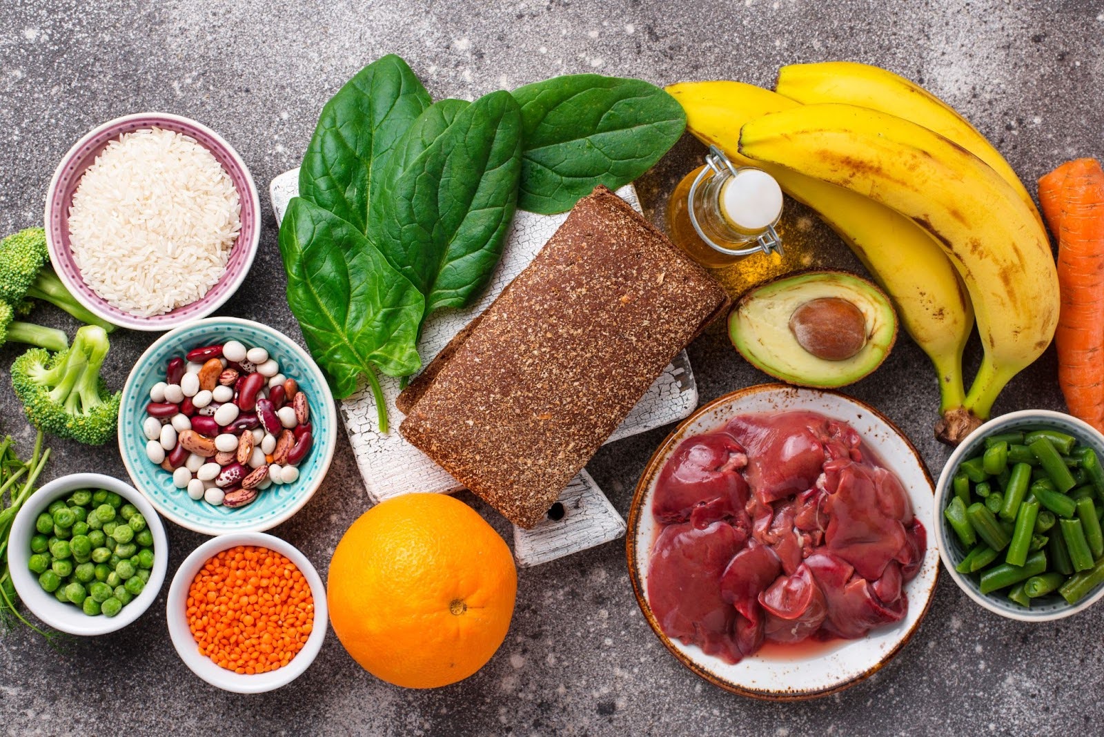 A variety of healthy foods