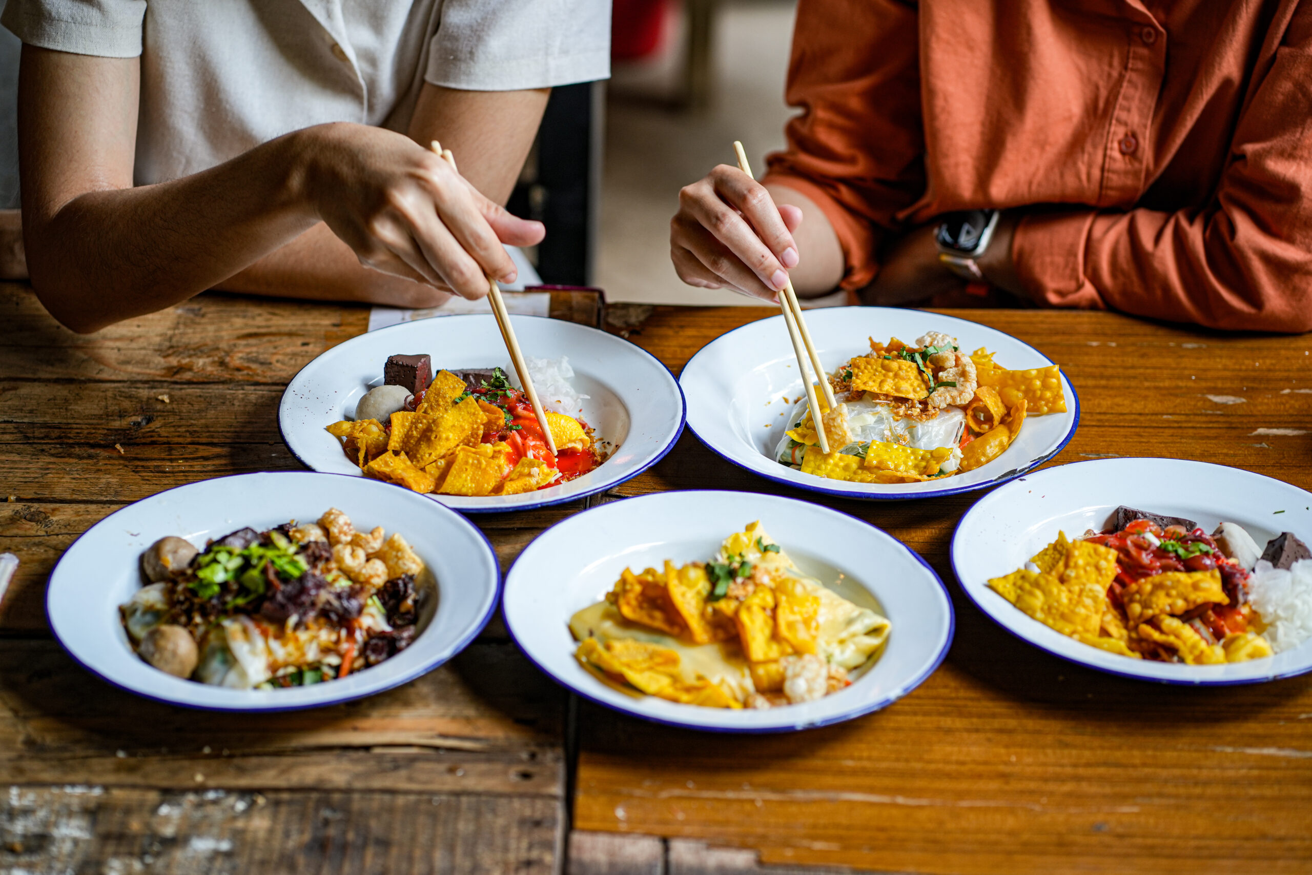 people eating food