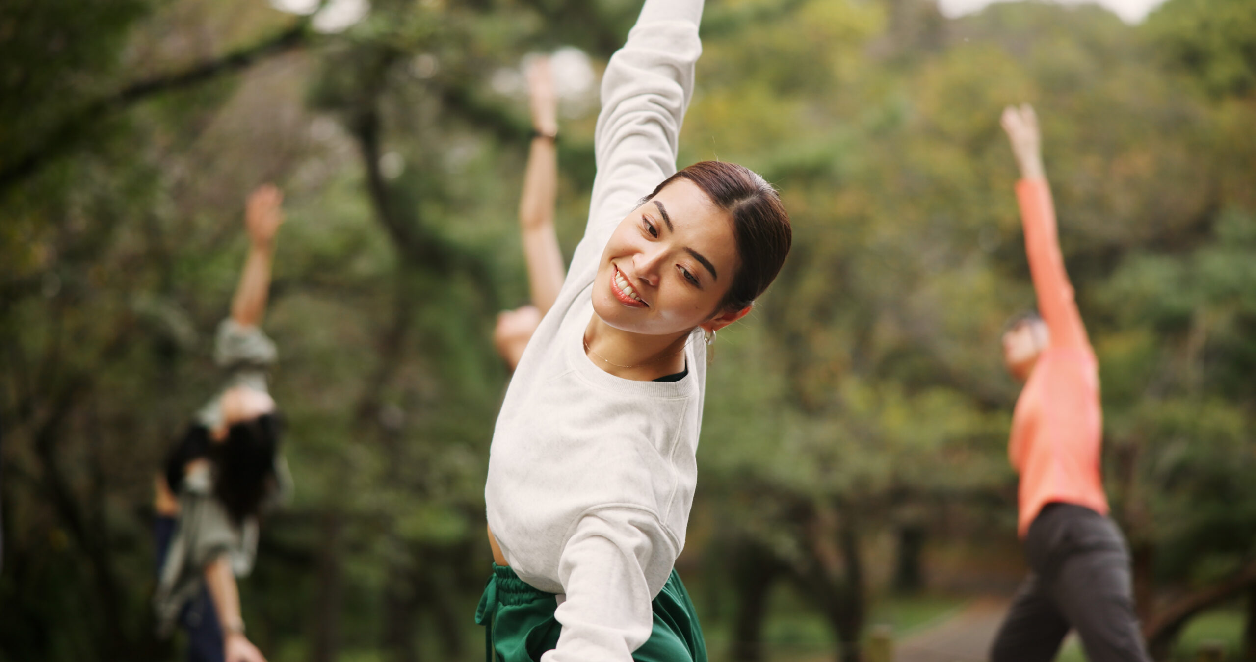 woman doing outdoor yoga