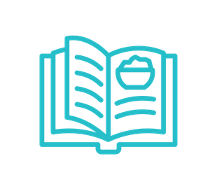 icon of workbook with healthy food and weight loss tips